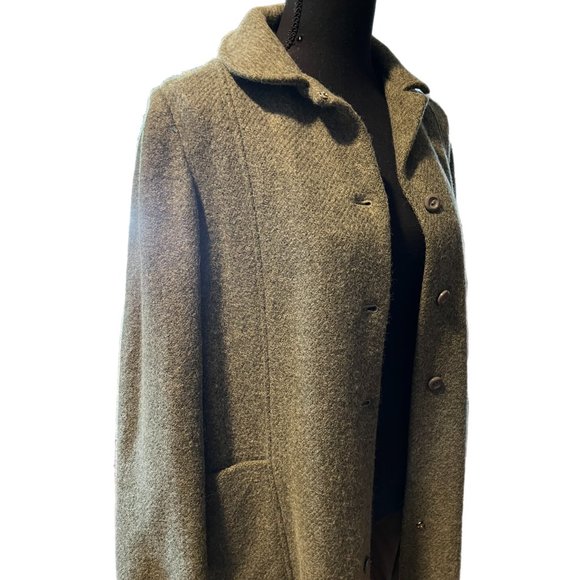 Wool vintage coat with detachable, reversible plaid capelet - Picture 6 of 9